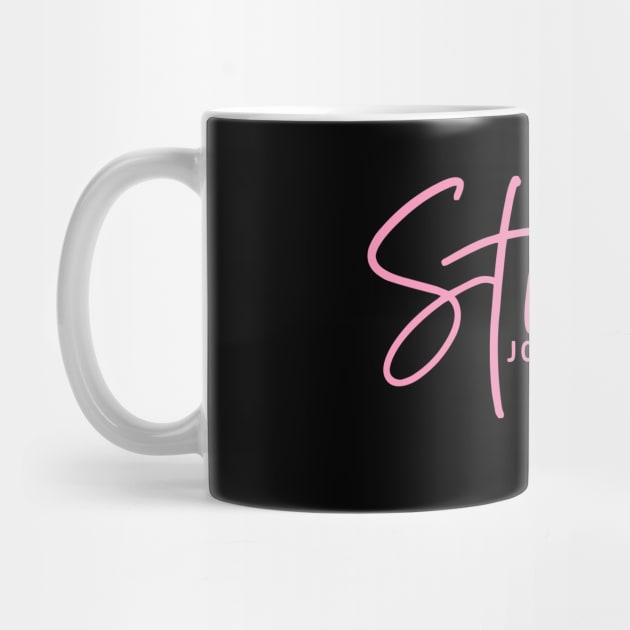 Strong Joshua 1:9 Breast Cancer Support - Survivor - Awareness Pink Ribbon and Font by Color Me Happy 123